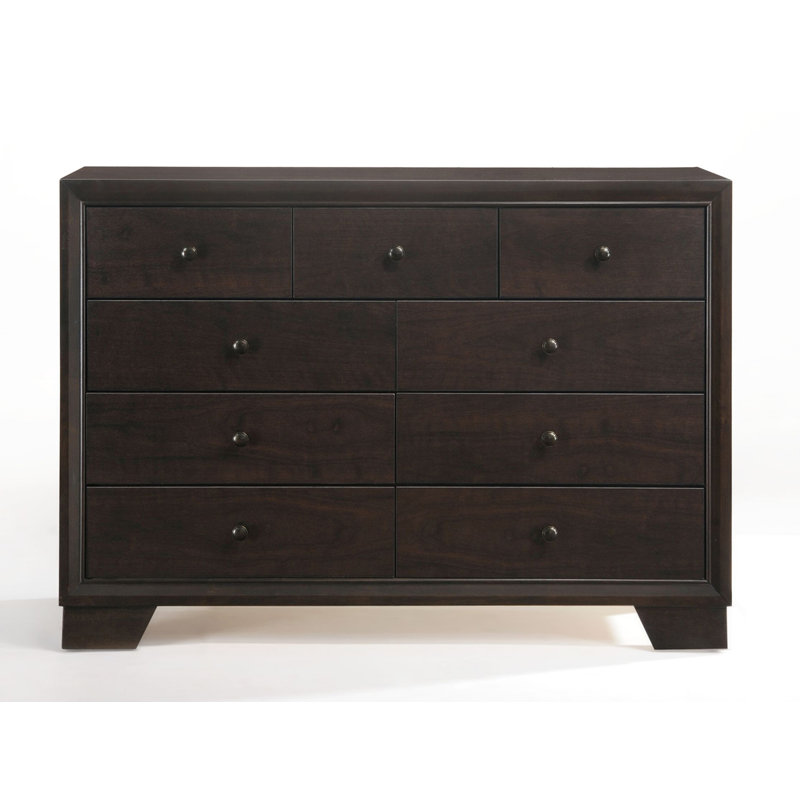 Plethoria Mikel Espresso Dresser with 9 Drawer | Wayfair